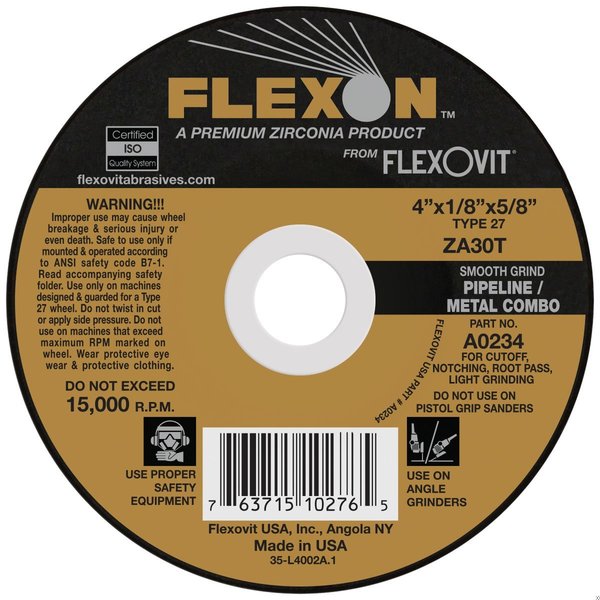 Flexovit DEPRESSED CENTER COMBINATION WHEEL A0234